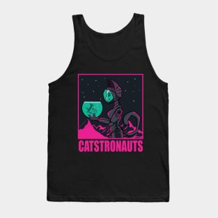 Catstronaut holding a fish Tank Top